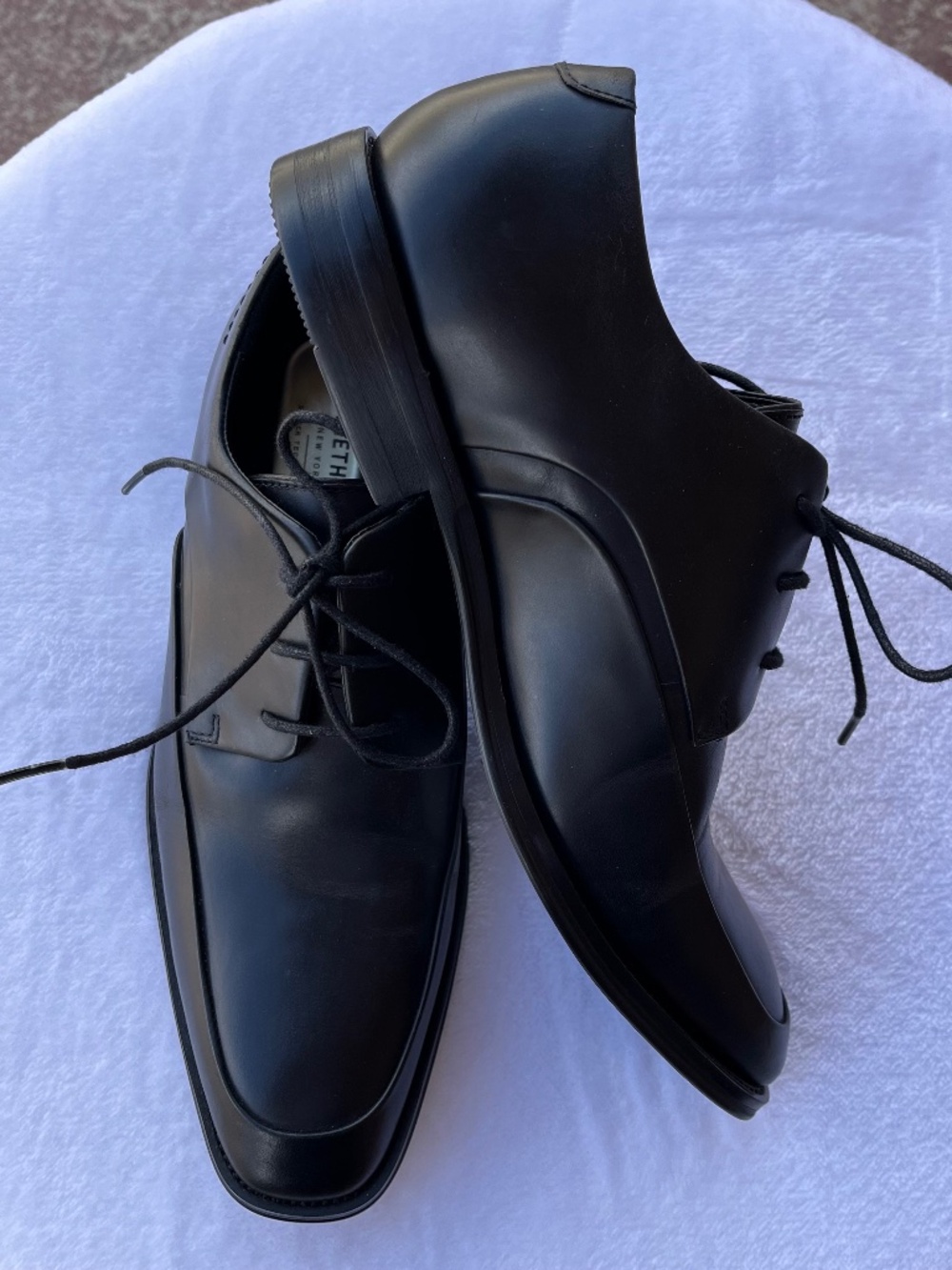 Kenneth Cole Down The Shore Lace Up Oxford Leather Loafers Dress 7.5M Black